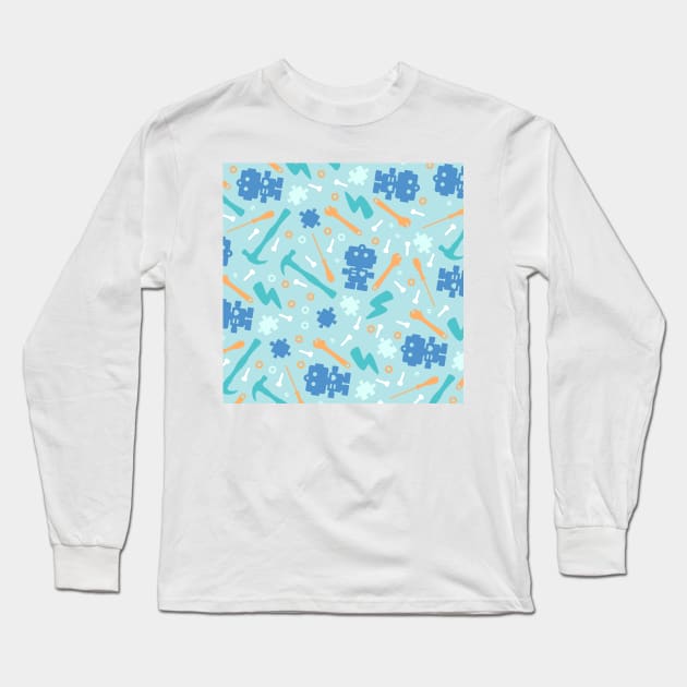 Young Engineer Pastel Pattern Long Sleeve T-Shirt by XOOXOO